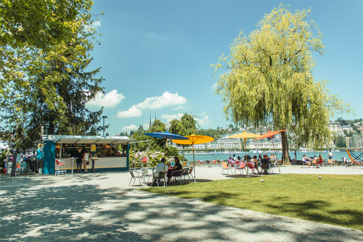 Lakeside café in Lucerne